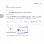 Changing of the Faculty Name