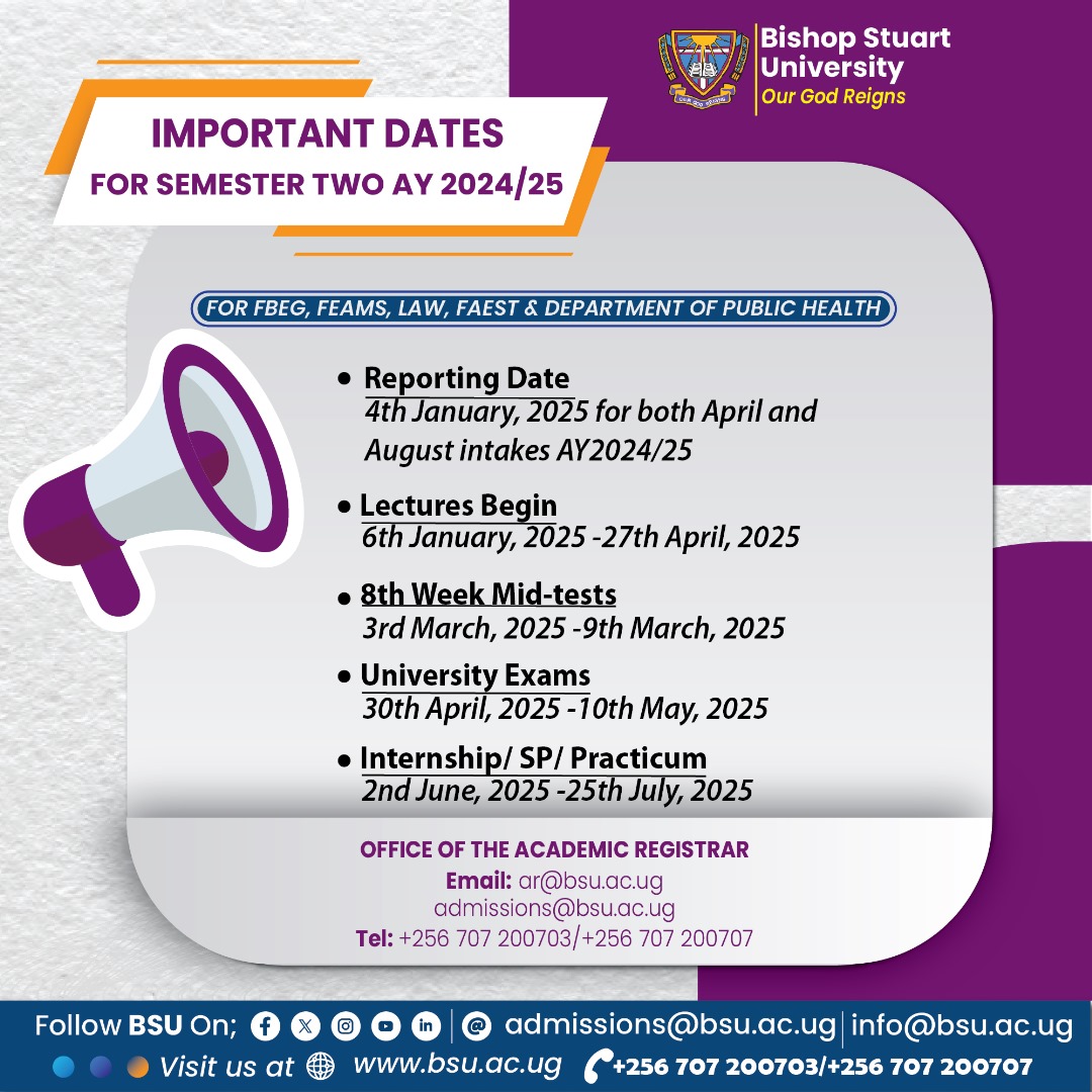 The Important dates and updates!